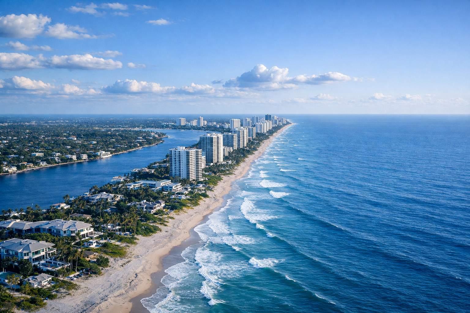 Private Jet Fly in Background - Florida Coast
